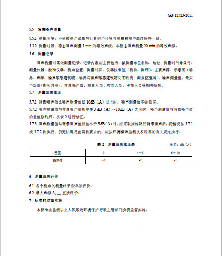 GB 12523-2011《建筑施工场界环境噪声排放标准》